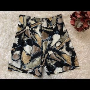 Vintage Illustrations Printed Shorts